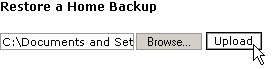 Restoring your web site from a backup file